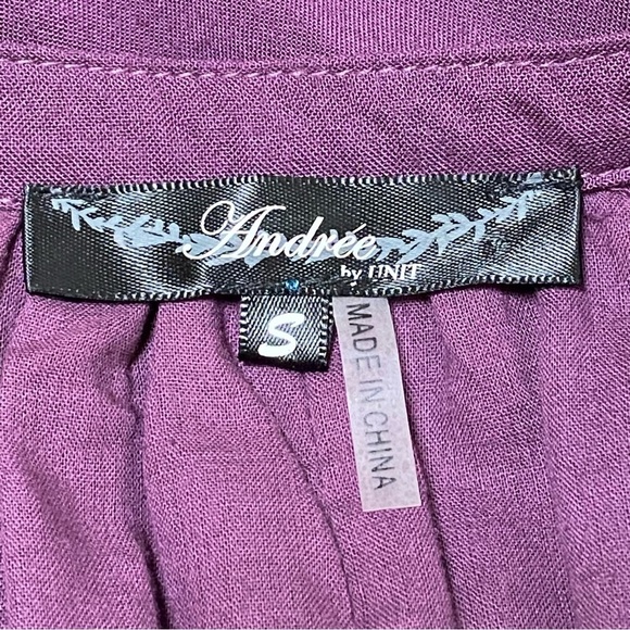 Andree by Unit Purple Embroidered Boho Peasant Dress Floral Small - Picture 5 of 7